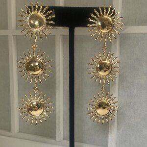 Radiant Gold Sunburst Long Dangle Earrings Anna & Ava Dillards Jewelry